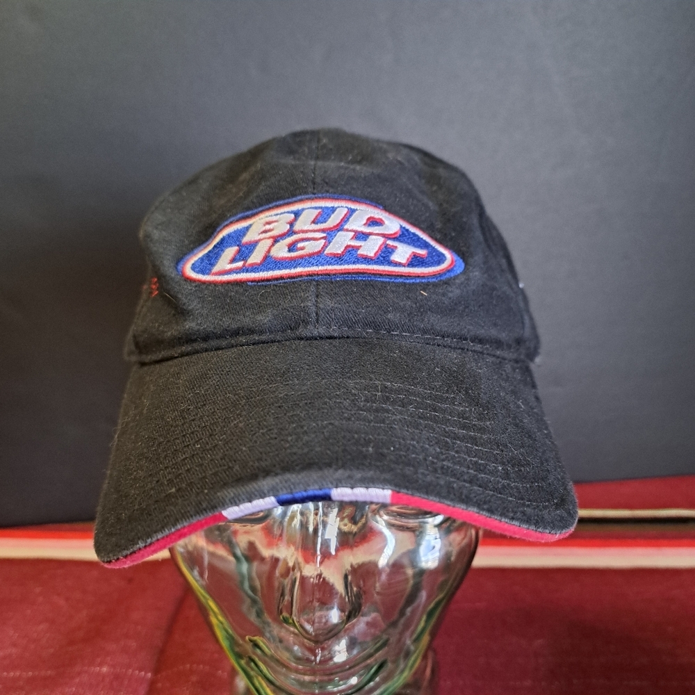 VINTAGE Budlight Hat Strap Back Embroidered Y2K Rodeo Logo Velcro
